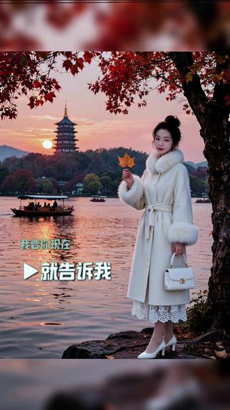 #AI西湖落日写真 #抖音ai创作