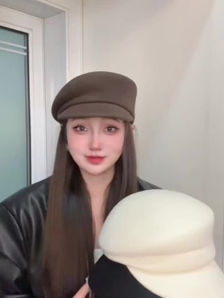 咖色好好看#帽子 #报童帽 #鸭舌帽推荐 #马术帽 #秋冬新款