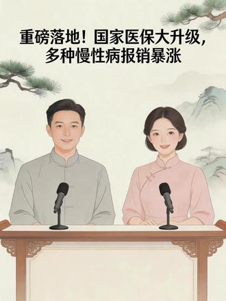 医保新政来了!慢病报销最高95% 叔叔阿姨们注意!4月起慢病报销涨了,手机就能办,一年能省好几百!
#医保新政 #中老年福利 #爸妈必看 #慢病报销 #省钱攻略