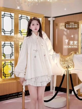 #品质女装#高级感穿搭#蕾丝泡泡袖衬衫#日常穿搭#早秋新款