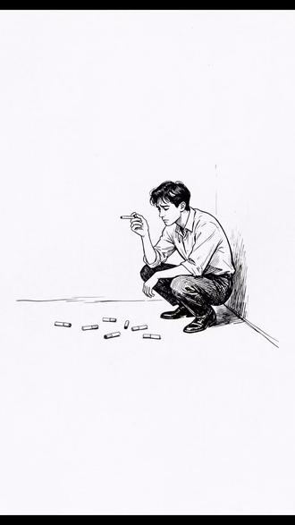 什么人不抽烟#手绘画#情感#共鸣#灵魂画手#戒烟