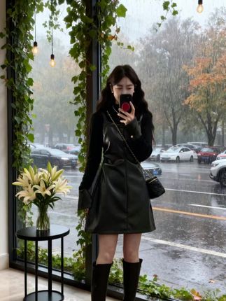 秋冬新款假两件收腰气质拼接连衣裙#秋天变时髦就从韩系穿搭开始#早秋穿搭三分钟出门不是梦#说好的随便穿穿去看秀#一秒拿捏竟速跑者美学OOTD#徐璐琥珀系亮片裙贵气满满@DOU+小助手@DOU+上热门