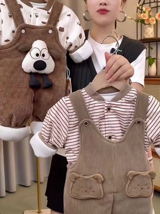 秋冬儿童棉服背带两件套