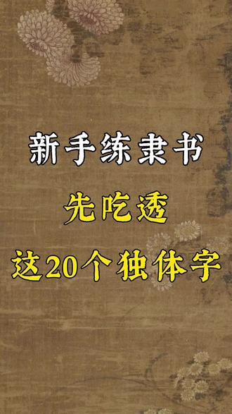 新手练隶书先吃透这20个独体字 #书法 #书法爱好者 #汉字之美 #毛笔字 #写字是一种乐趣