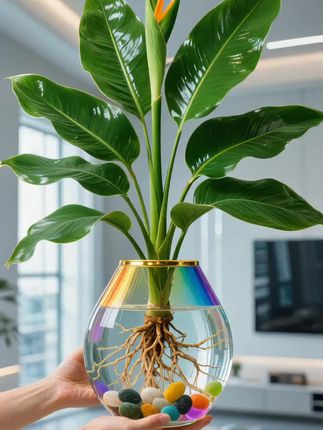 水培天堂鸟,一汪清水托翠羽,把温柔与锐气都养得正好,四季翠绿,#水培植物 #绿植盆栽 #花卉绿植 #净化空气 #养花修心养性