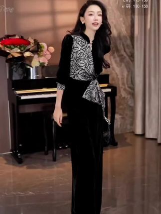 高级感轻奢法式套装女2025秋季新款洋气优雅收腰长袖衬衫+黑长裤#穿搭搭配 #穿搭 #高级感穿搭 #又美又飒 #优雅气质