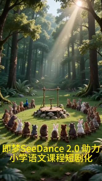 即梦Seedance 2.0助力小学语文课程短剧化 即梦SeeDance 2.0以AI之力,解锁课文短剧化新路径,轻松实现“课文输入,短剧输出”,为低年级语文教学注入鲜活活力。以小学语文一年级课文《比尾巴》为例,无需专业剪辑技能,几步就能将直白的课文文字,转化为生动有趣的动画短剧,让孩子在观看中理解课文、爱上朗读。#即梦Seedance 2.0