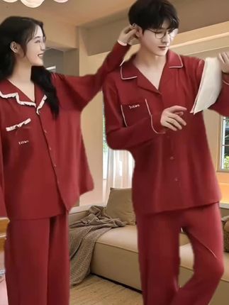 #舒适家居服 情侣春秋款睡衣,穿上非常保暖舒服!