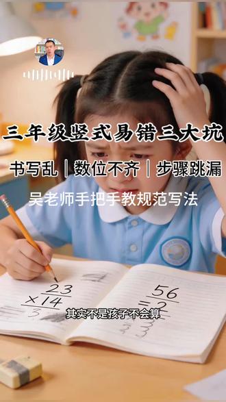 三年级数学丢分重灾区:竖式书写不规范!
#竖式书写规范 #三年级数学易错点 #作业规范辅导#如皋长江镇托管#香草山托管@长江镇托教(幼升小,小学,小升初) @如皋港香草山托教吴校长