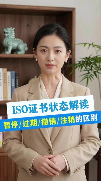 一篇视频讲清楚证书暂停、过期、撤销、注销的区别 #ISO证书状态 #ISO认证