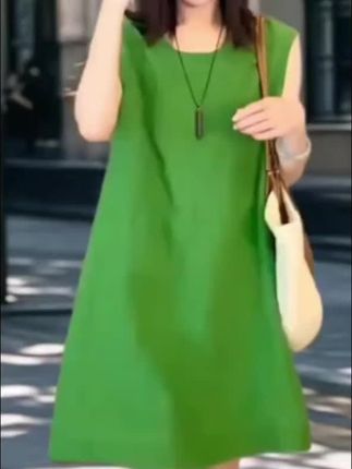 #平价又实穿的辣妹衣服分,享韩系简约无袖背心裙夏季新款气质宽松百搭小个子吊带连衣裙#时尚减龄穿搭 #夏季穿搭 #吊带连衣裙 #谁穿谁漂亮