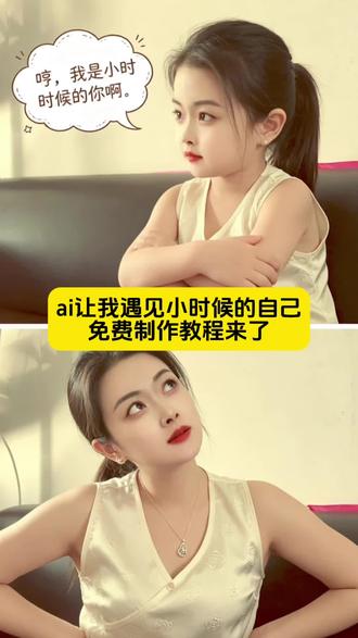 ai遇见小时候的自己免费制作教程来了#AI遇见小时候的自己 #小时候的自己vs现在的自己 #童年很短不留遗憾 #小云雀AI #小云雀AI一键图片设计 两宫格与小时候的自己对话 儿时照片特效模板 遇见小时候的自己模板 遇见小时候的自己特效 Ai生成遇见小时候的自己 Ai与小时候的自己对话 和小时候的自己对话教程 青春一去不复返 童年的自己
