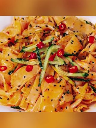 貂馋不馋 鲜凉皮7袋*310g/袋麻酱红油即食速食轻食宿舍方便食品#鲜凉皮#红油凉皮 #凉皮 #凉皮推荐 #方便面