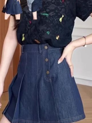 天丝牛仔裙裤不规则高腰休闲显瘦百褶裤裙短裤夏季女装#好物推荐🔥 #抖音小助手 #爆款热卖中 #大数据推荐给有需要的人 #牛仔裤裙