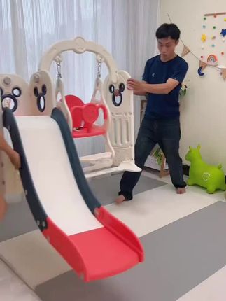 宝宝室内攀爬家用游乐园加下滑加厚滑梯加长秋千三合一家庭超大#宝宝室内攀爬家用#家用游乐园加