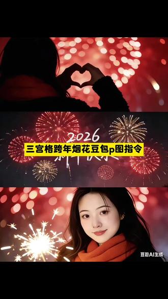 跨年烟花三宫格写真p图免费视频指令教程来了 跨年那天就这样发 跨年烟花三宫格豆包指令 跨年写真 跨年烟花三宫格写真豆包指令 跨年倒计时 跨年烟花 跨年专属烟花 我们一起跨年吧 跨年壁纸 #跨年 #谁还没有自己的专属新年烟花 #万物皆可烟花show#豆包ai #豆包p图已经nextlevel了 一起跨年吧