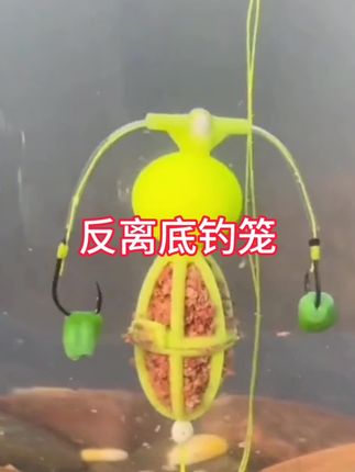 反离底饵笼双钩,专钓水中大鱼,手竿路滑,海杆都可以使用#钓鱼 #钓大鱼 #反离底饵笼 #反离底钓法 #钓鱼技巧