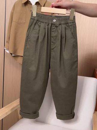 #百搭休闲裤 #面料柔软舒适 #男童裤子 #休闲裤穿搭 #爆款热卖中 斜纹水洗棉正码110-190