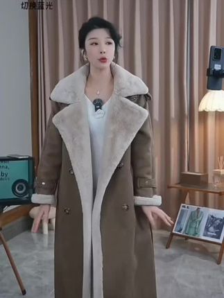 厚款百搭外套女双排扣风衣常规长款秋冬长袖 #上热门 厚款百搭外套女双排扣风衣常规长款秋冬长袖#强烈推荐 #裙子 #优雅气质 #外套穿搭