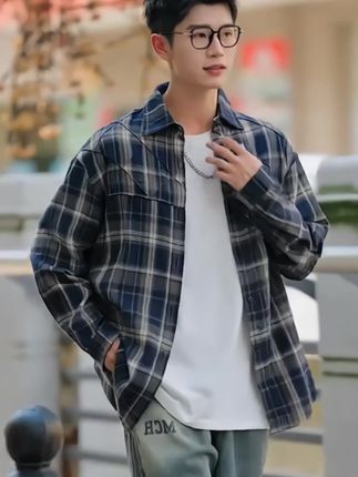 #时尚气质穿搭 #格子衬衫 #通勤搭配 #休闲衬衫 #男生穿搭