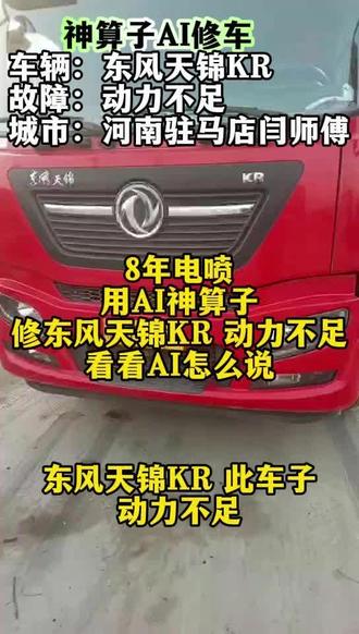 河南驻马店 闫师傅 8年电喷经验 东风天锦 用神算子修动力不足。