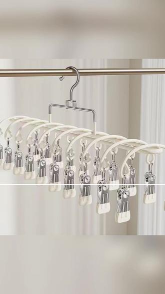 【双排20夹】不锈钢袜子晾晒夹子家用无痕多功能晾衣架阳台防风夹 #晾晒夹 #不锈钢袜子晾晒夹 #防风袜子晾晒夹