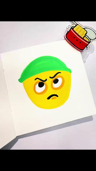 一不小心又又又解锁了一个新的表情包,你能把它找出来吗?#简笔画 #表情包 #一起学画画 #丙烯马克笔