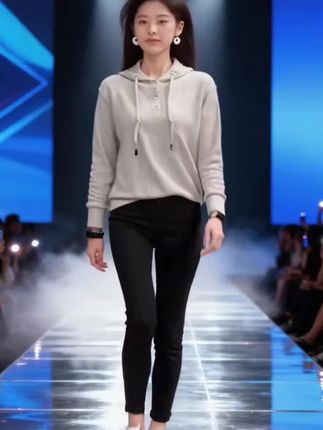 #连帽针织T恤#大牌外贸连帽针织长袖t恤#女春宽松上衣打底毛衣#时尚洋气百搭 #日常搭配