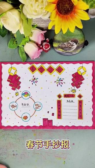 春节手抄报#简笔画 #画画 #新年手抄报#启蒙早教 #一学就会系列