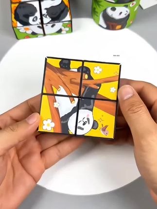 【百变熊猫魔方】萌翻全场!🐼 这只熊猫会72变!旋转+拼合,解锁N种造型,锻炼孩子手脑协调,玩一整天都不腻!ABS环保材质,圆角设计不伤手,随身带出门就是哄娃神器~ 宝妈们冲!让娃放下手机,快乐烧脑!🔥 #益智玩具 #亲子互动 #爆款推荐#3D熊猫魔方 @DOU+上热门