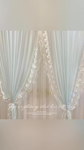法式门帘 【豪华双层】高定超柔纱法式门帘高端氛围感免打孔梦幻纱帘隔断帘子#室内隔断 #装饰用品 #梦幻家居 #纱帘隔断 #家居布置