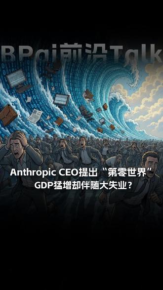 Anthropic CEO提出“第零世界” GDP猛增却伴随大失业?#第零世界 #Anthropic #达里奥 #达沃斯论坛 #AI