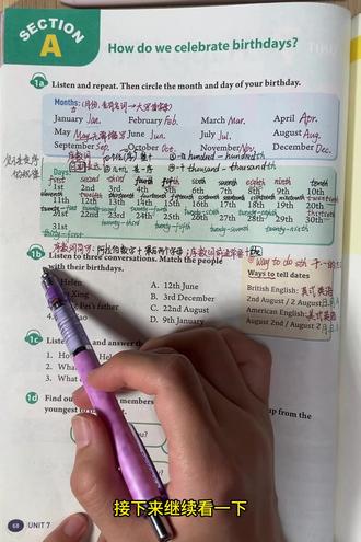 和Vivy一起学英语 新七上人教版英语Unit 7(4)课本第68页-B#学会教孩子#留着给孩子用