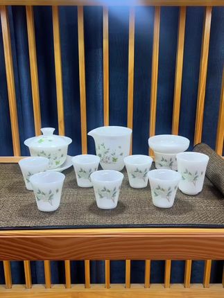 羊脂玉璞玉瓷高档茶具套装#茶具套装#茶具#好物推荐