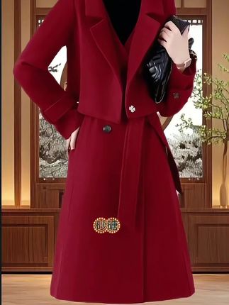 毛呢套装裙女秋冬新款高级感气质女神范外套气质两件套马甲连衣裙#优雅气质 #时尚气质穿搭 #外套穿搭