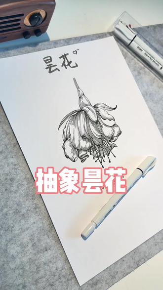 昙花一现可倾城,美人一顾可倾国 ——梁博 #创作者中心 #创作灵感 #手绘花 #绘画过程分享 #昙花一现似水流年