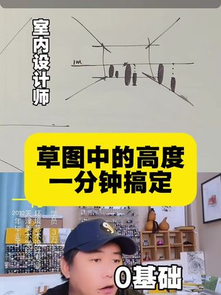 草图中的高度如何确定 #室内手绘#室内设计手绘 室内手绘草图中,高度如何确定,一分钟应该可以学会