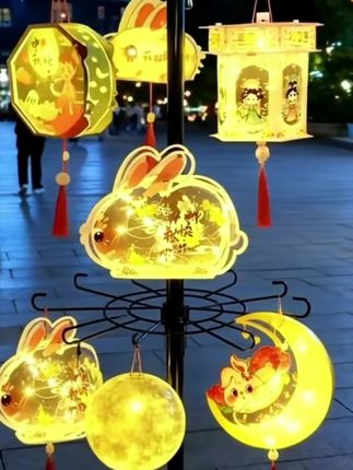 中秋节快到了,亲手给宝贝做个玉兔灯笼,寓意平安喜乐!#中秋节#手工灯笼#中秋节手工灯笼#玉兔灯笼