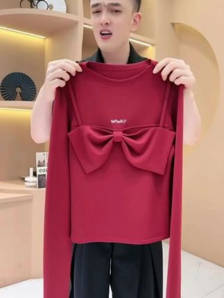 【韩哥女装】2025秋冬新款欧版安可拉红贴蝴蝶结休闲上衣10056-A2#搭配分享 #秋冬新款 #女装搭配