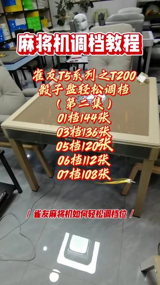 雀友T5系列之T200
骰子盘轻松调档
(第二集)
01档144张
03档136张
05档120张
06档112张
07档108张