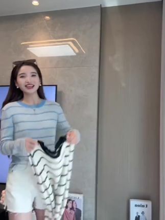 花倾慕韩系奶糯撞色条纹针织毛衣女春休闲内搭绵羊毛打底衫5368#新款#显瘦穿搭 #百搭 #气质穿搭 #时尚穿搭
