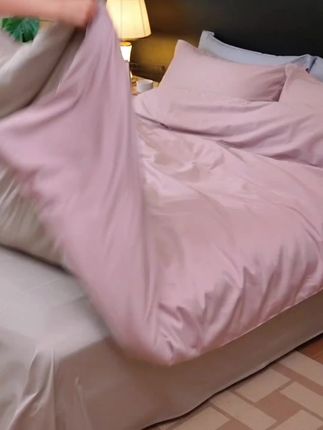 【秋冬款】轻奢简约A类长绒棉全棉双拼床上用品四件套床单床笠款#四件套 #长绒棉四件套 #床笠款 #轻奢简约四件套 #居家好物