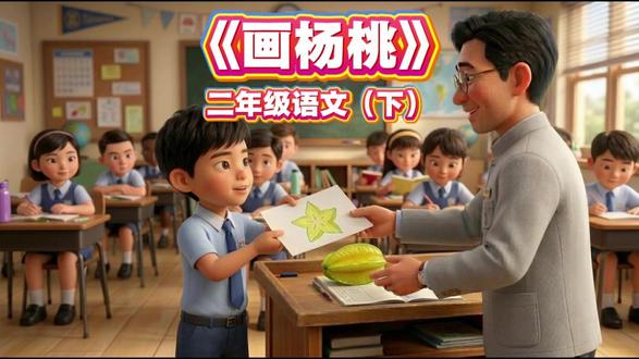 二年级下册《画杨桃》课文朗读! #二年级下册 #二年级语文 #课文朗读 #部编版语文 #课文精讲