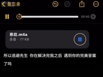 #配音秀 #配音作品欣赏 所以逃避先生,你在解决完我之后,遇到了你的完美答案了吗.