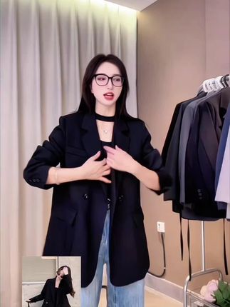 黑色西装外套女爆款2025新款秋职业装气质女神范高级感炸街小西服#西装 #西装外套 #职业装 #气质穿搭