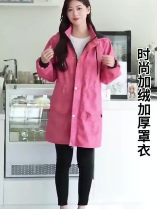 冬季新款加绒加厚罩衣成人女厨房防水污围裙外穿干活大褂男工作服#工作服#罩衣加绒加厚 #保暖穿搭 #罩衣
