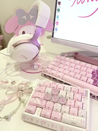 我就这么萌萌的打瓦↖(^ω^)↗#游戏外设 #粉色系