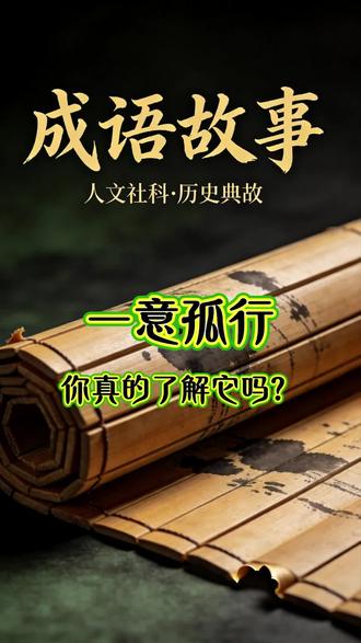 小学语文必读成语:一意孤行
#成语故事 #历史故事 #小学语文 #成语积累 #知识分享