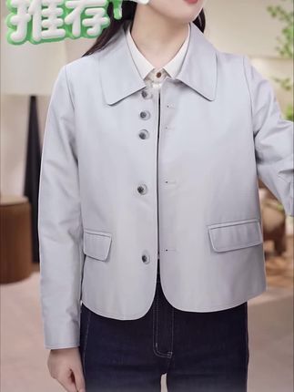 杏色风衣外套女短款小个子高级感2025年春季风衣外套女小个子#春季风衣 #短款外套 #风衣外套 #小个子外套