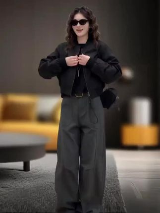 新款弯刀牛仔裤窄版阔腿裤女装爆款大码微胖妹妹显瘦裤#今日穿搭look #爆款热卖中 #弯刀牛仔裤#显高显瘦显腿长